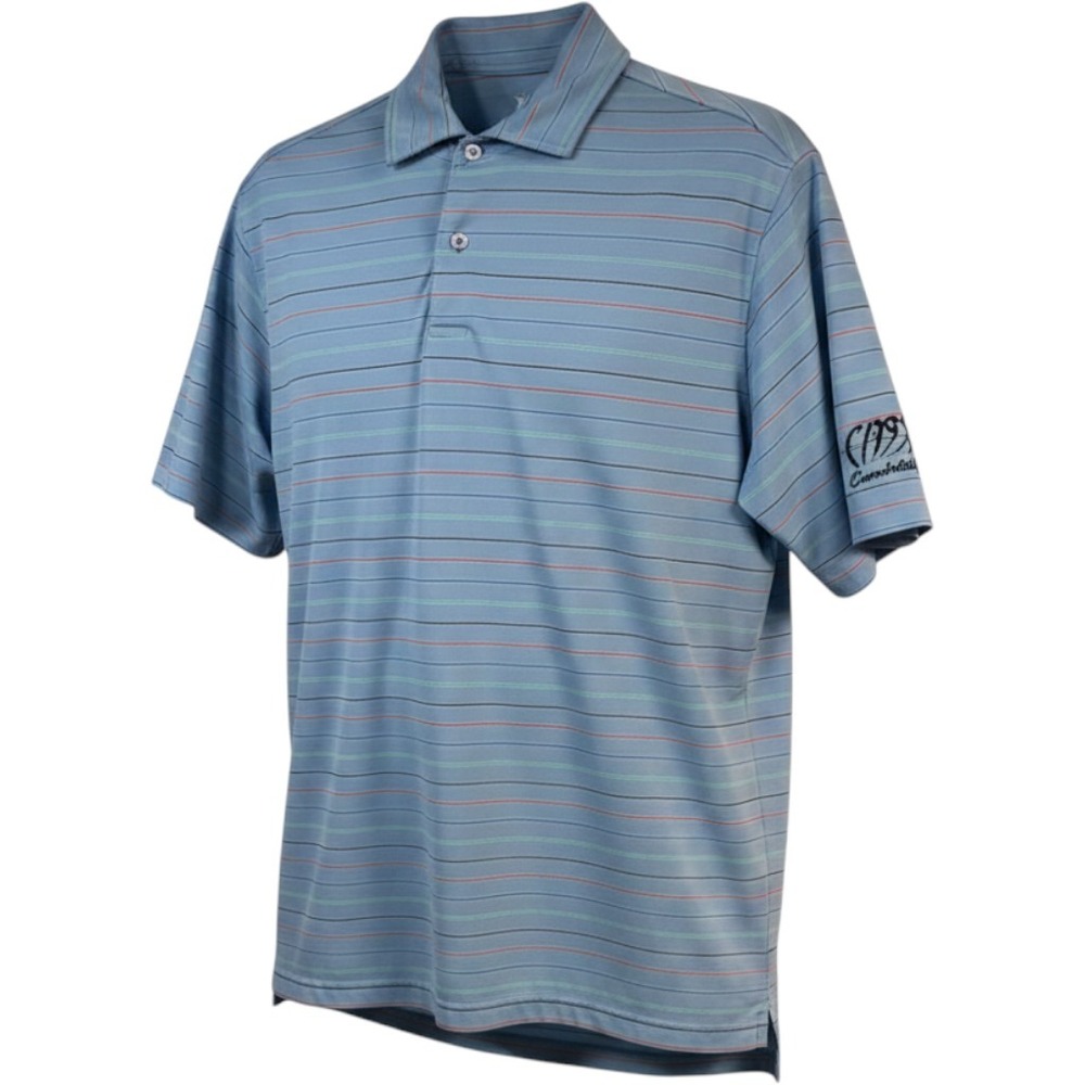 Fairway &‎ Greene Golf Polo Mens Medium Blue Striped Performance Short Sleeve